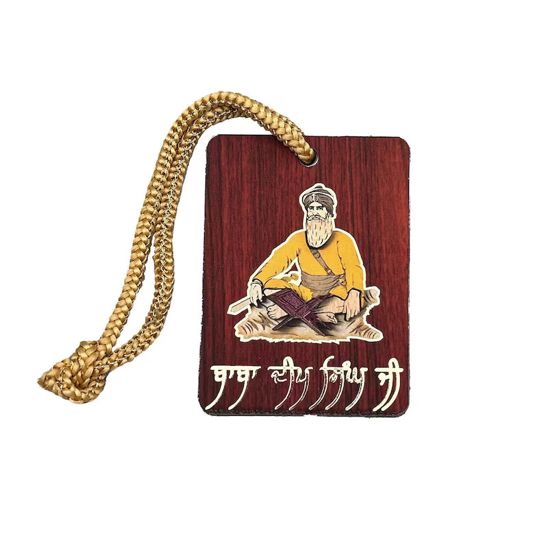 Baba Deep Singh Car Hanging: Sikhism Wooden Car Decor