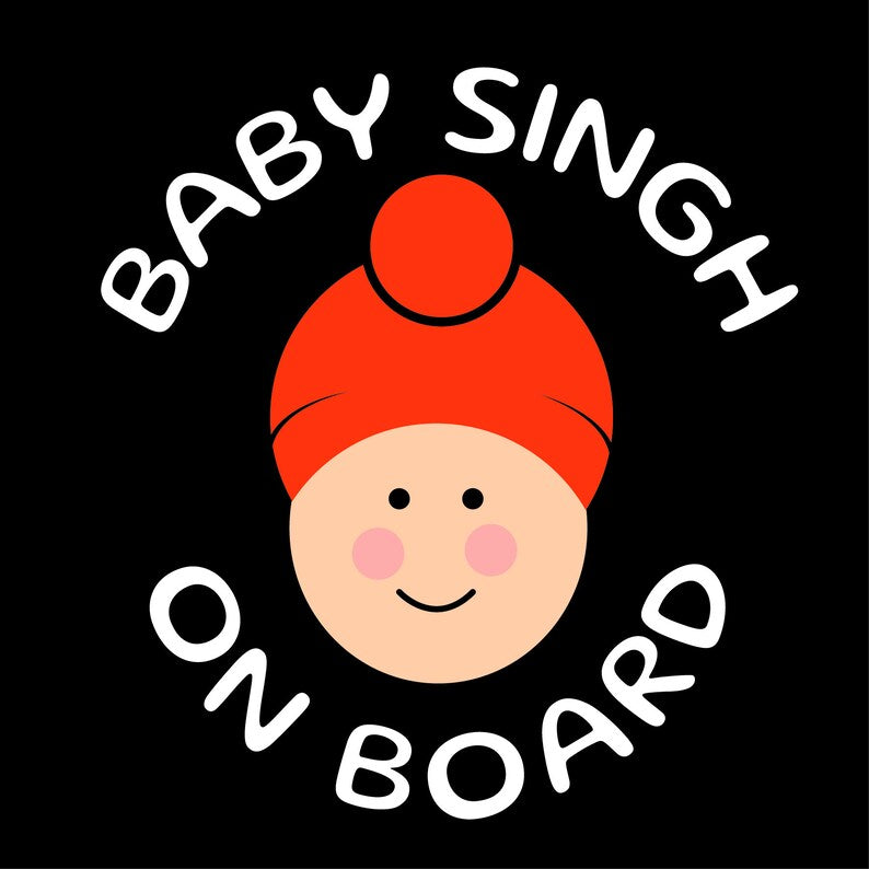Personalized Baby Singh On Board Car Decal | Sikh Baby Gift